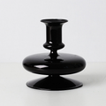 Sophisticated Black Glass Holders for Taper Candles - Unique Home Decor