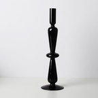 Sophisticated Black Glass Holders for Taper Candles - Unique Home Decor