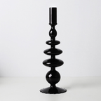 Sophisticated Black Glass Holders for Taper Candles - Unique Home Decor