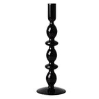 Sophisticated Black Glass Holders for Taper Candles - Unique Home Decor
