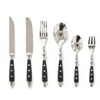 Sleek Black Stainless Steel Dining Cutlery Collection