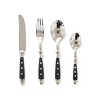 Sleek Black Stainless Steel Dining Cutlery Collection