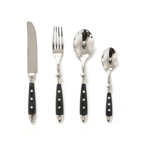 Sleek Black Stainless Steel Dining Cutlery Collection