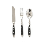 Sleek Black Stainless Steel Dining Cutlery Collection