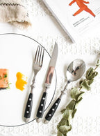 Sleek Black Stainless Steel Dining Cutlery Collection
