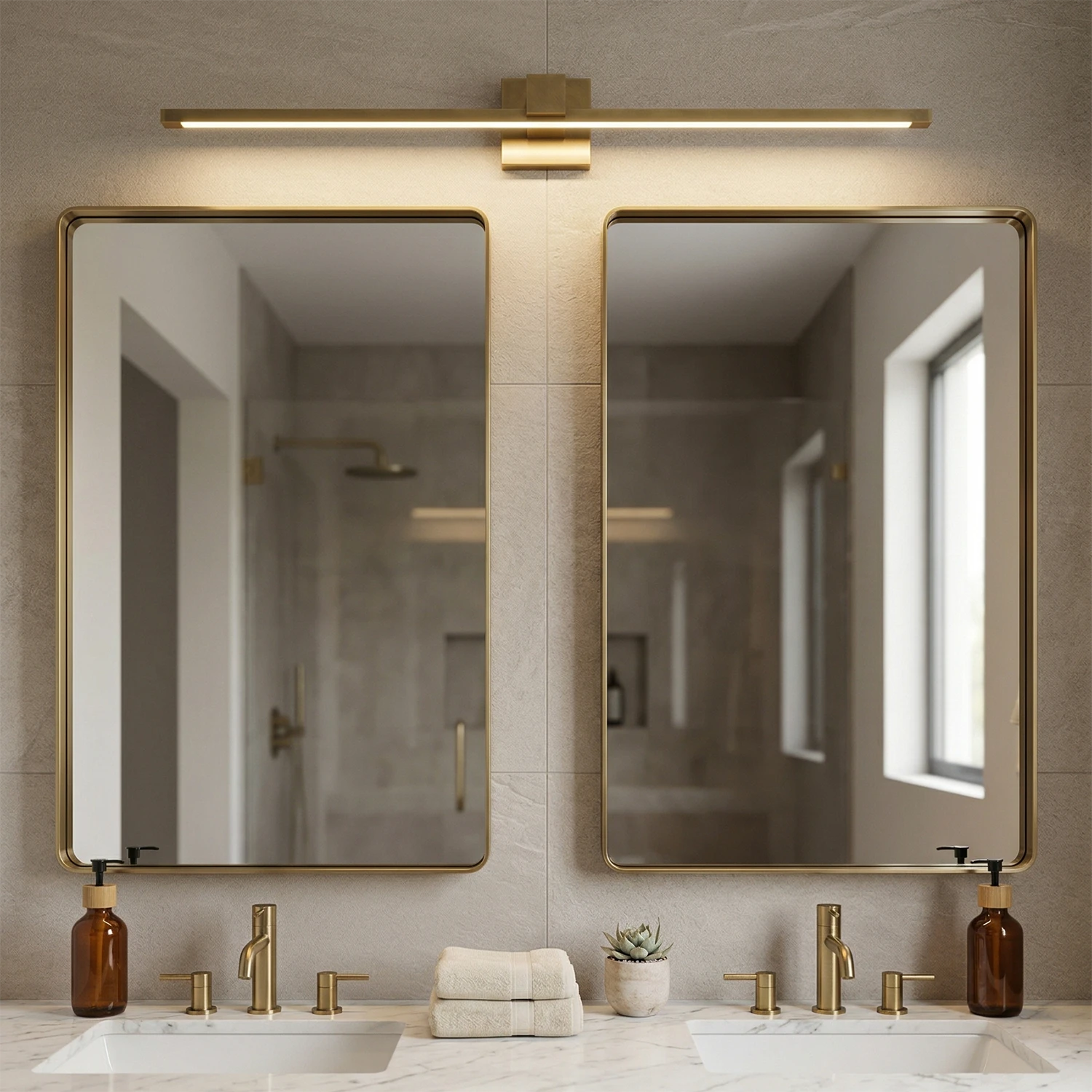 Brass Wall Light Fixture with LED – Adjustable Picture Lighting for Art, Antique Style, 15.7 to 39.4 Inches