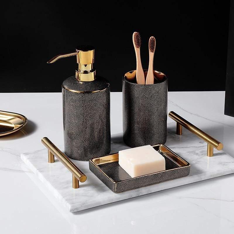 Sophisticated Ceramic Bathroom Accessory Set