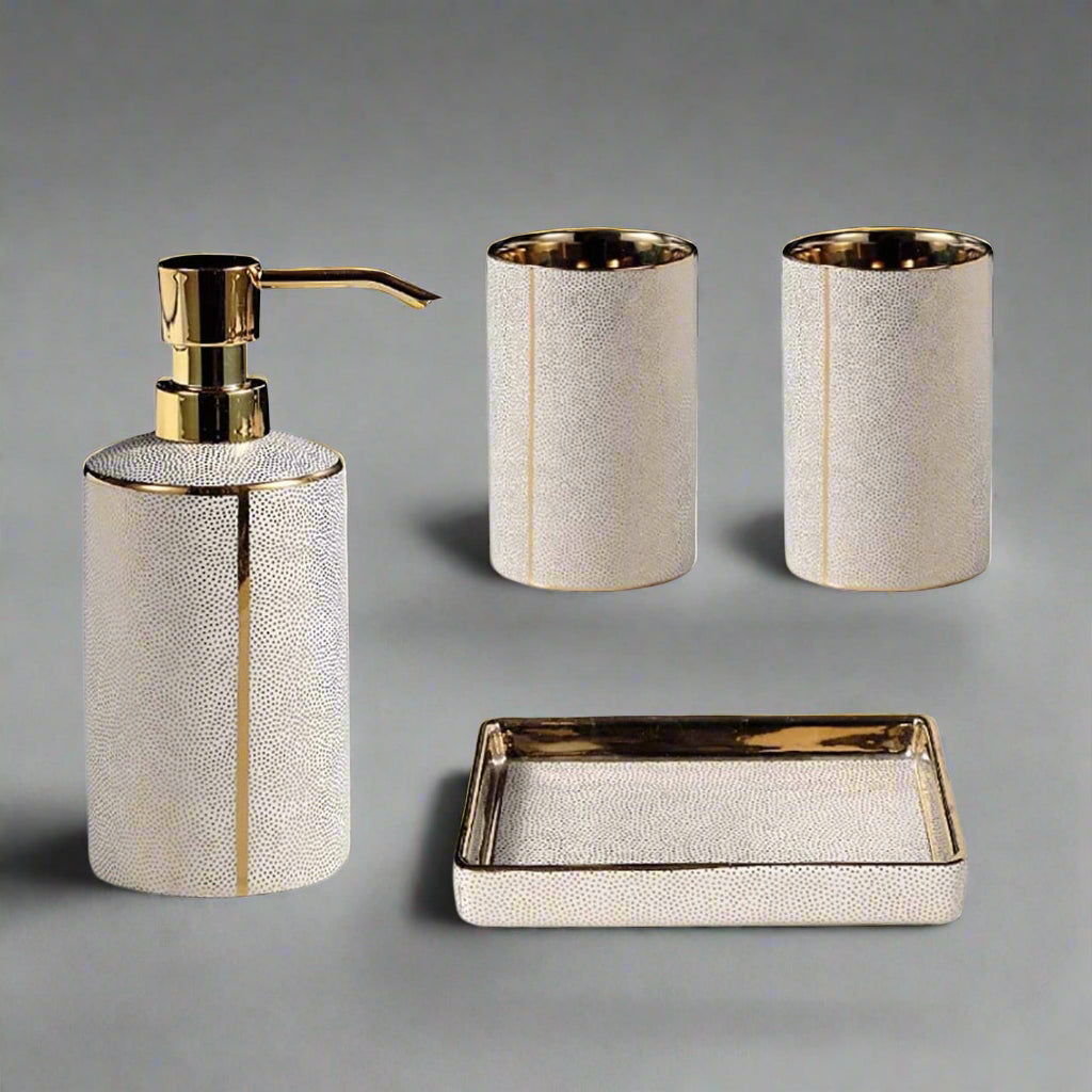 Sophisticated Ceramic Bathroom Accessory Set