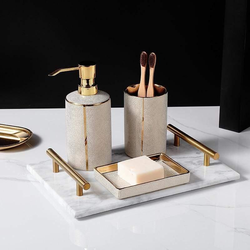 Sophisticated Ceramic Bathroom Accessory Set