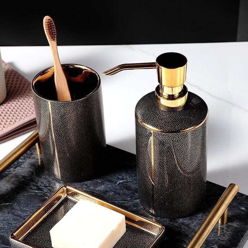 Sophisticated Ceramic Bathroom Accessory Set