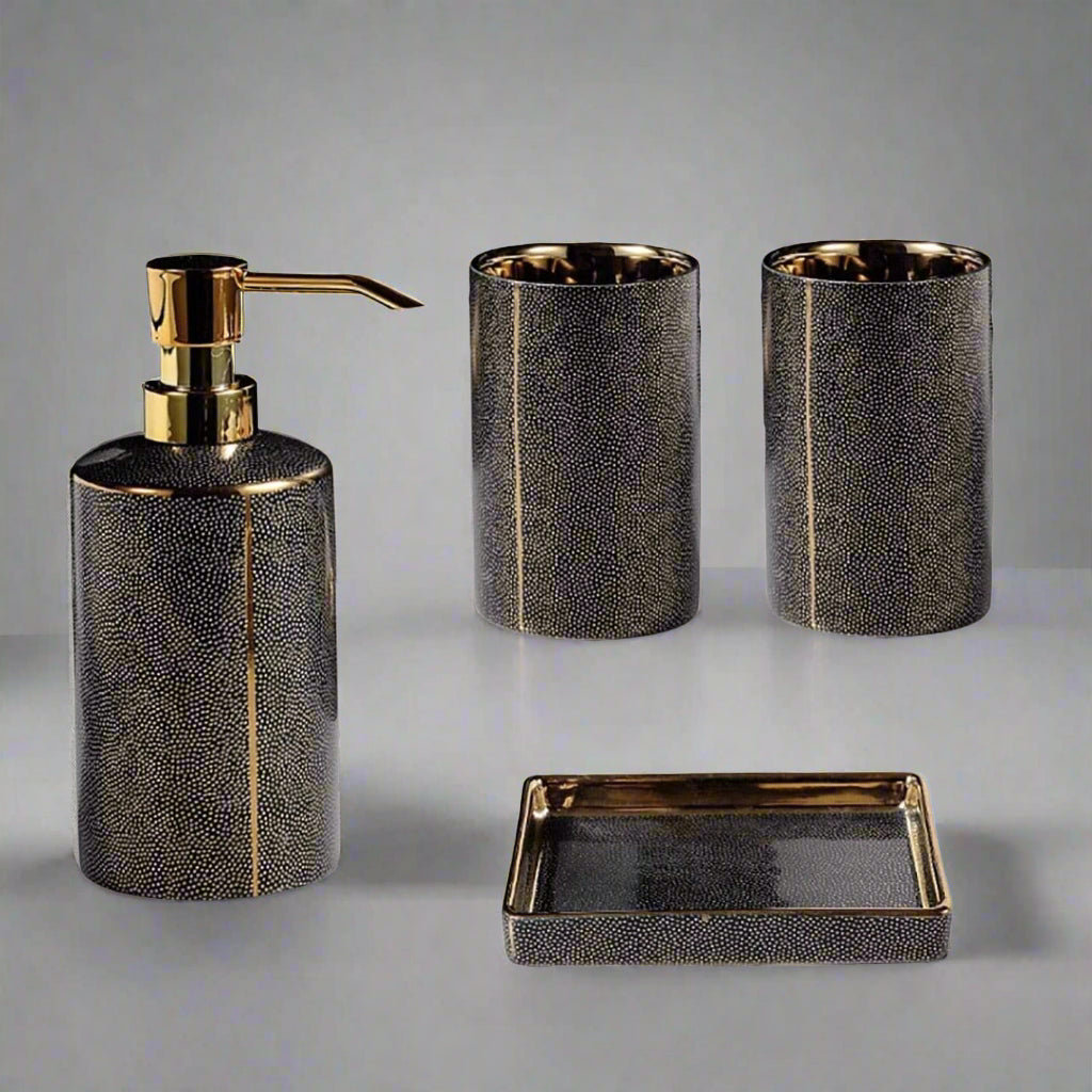 Sophisticated Ceramic Bathroom Accessory Set