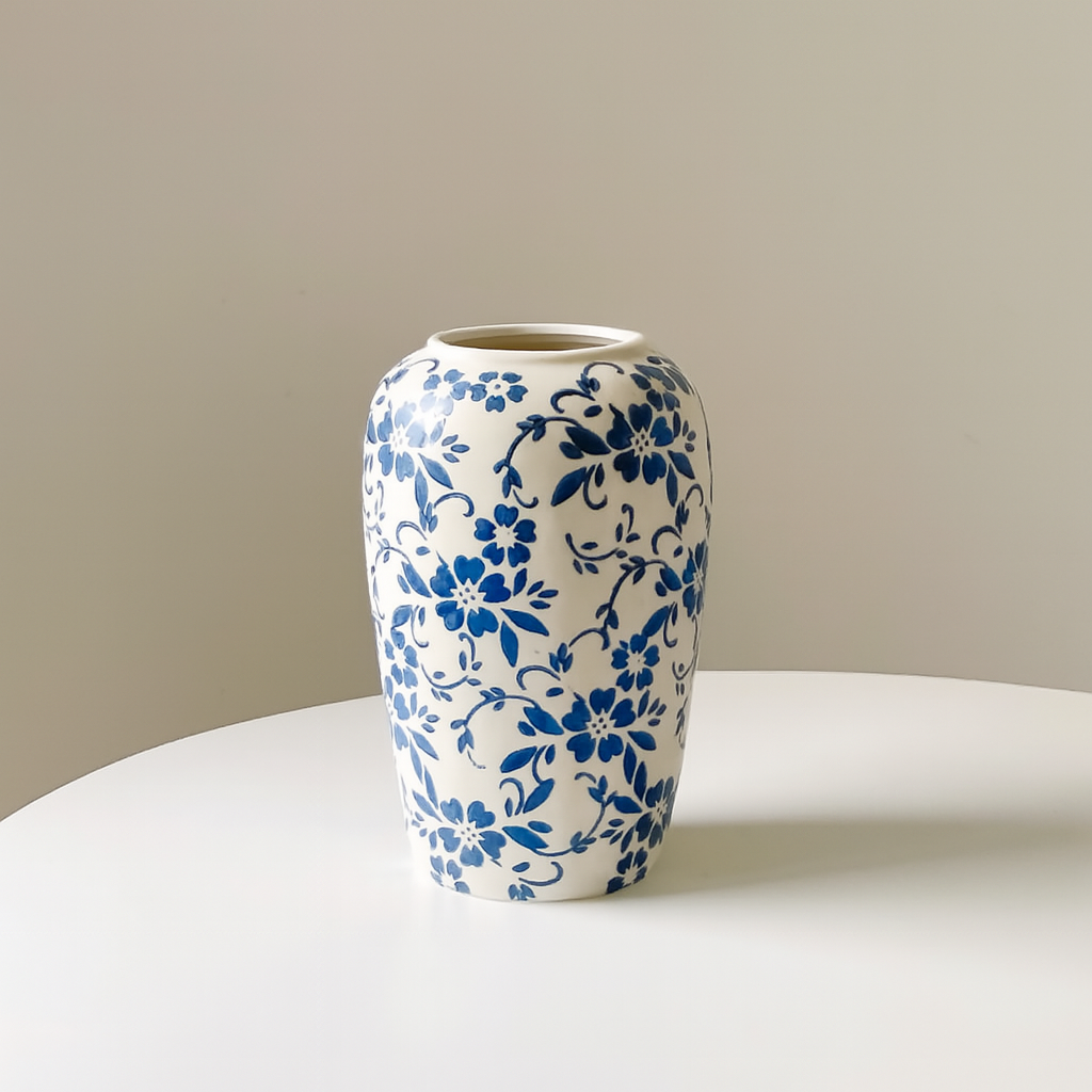Chic Porcelain Floral Display Vase
