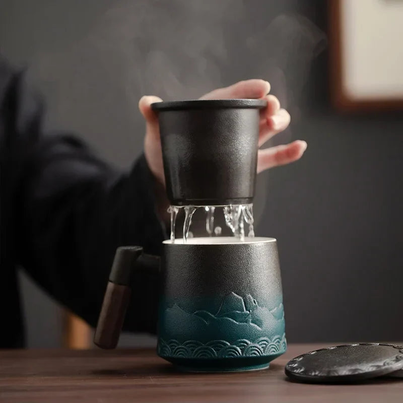 Charming Ceramic Infuser Mug for Tea and Coffee