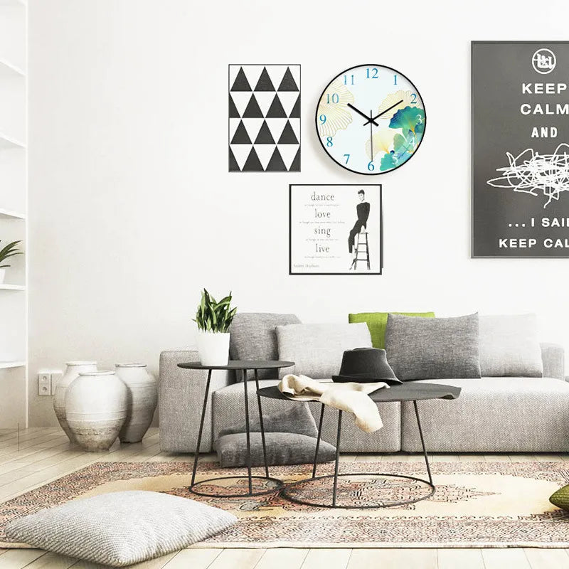 10-Inch Decorative Clock with Silent Quartz Movement and Floral Design