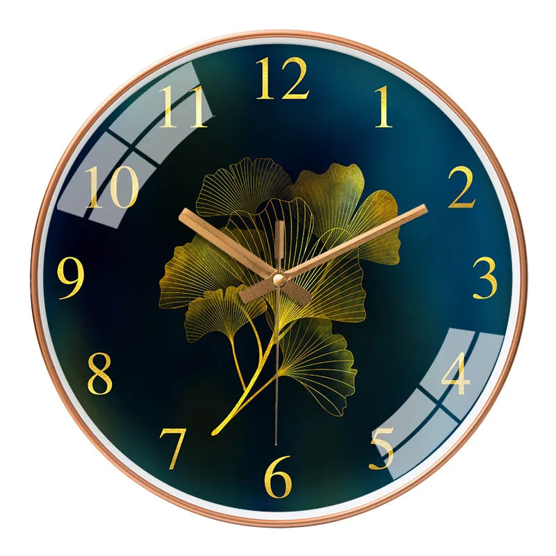 10-Inch Decorative Clock with Silent Quartz Movement and Floral Design