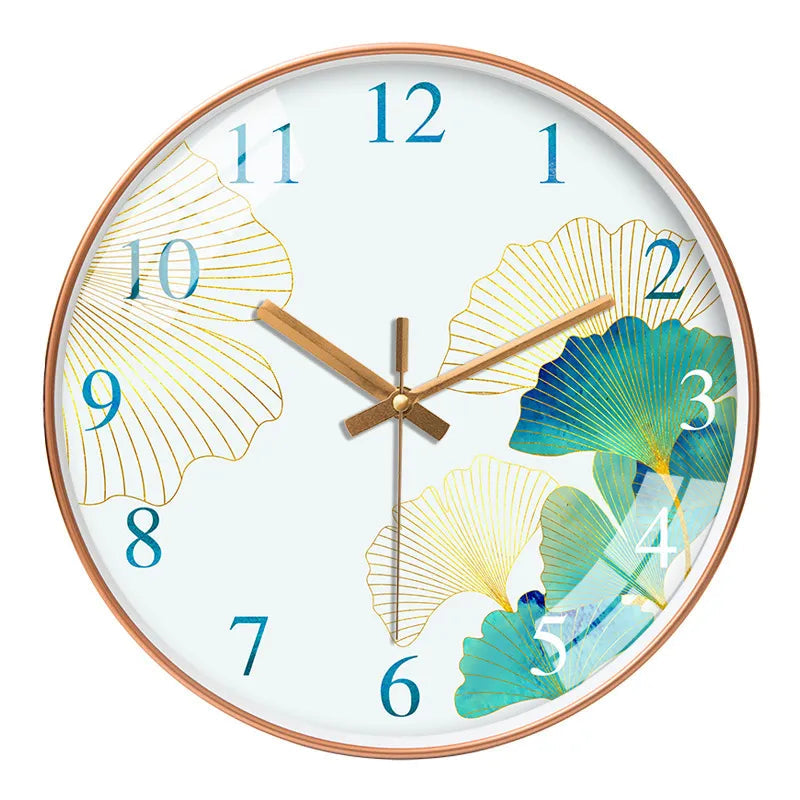 10-Inch Decorative Clock with Silent Quartz Movement and Floral Design