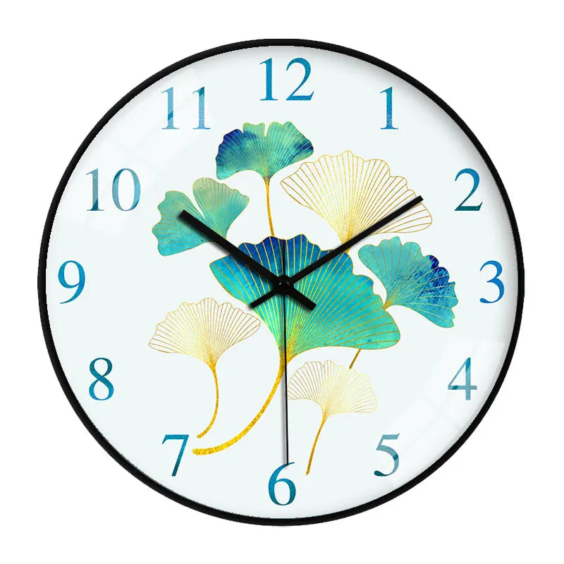 10-Inch Decorative Clock with Silent Quartz Movement and Floral Design