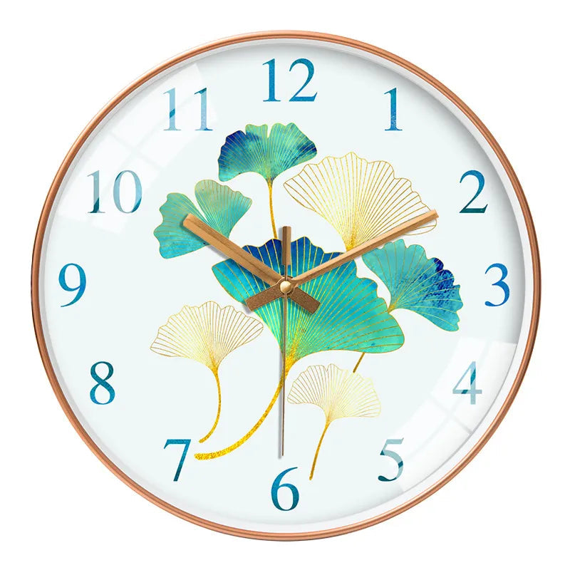 10-Inch Decorative Clock with Silent Quartz Movement and Floral Design