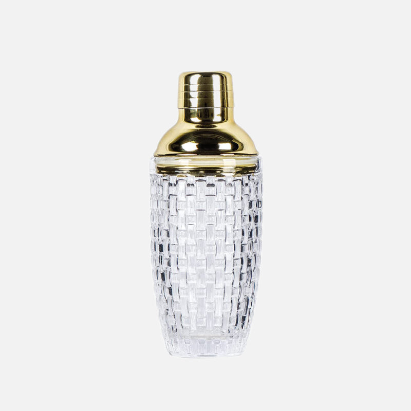 Chic Glass Mixing Shaker with Gold Accents