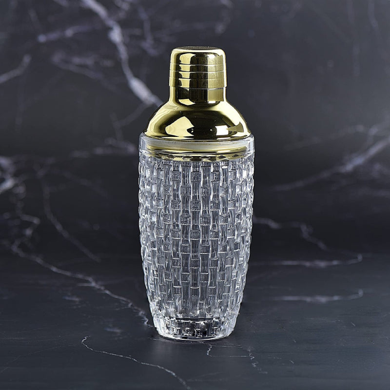 Chic Glass Mixing Shaker with Gold Accents