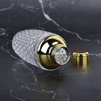 Chic Glass Mixing Shaker with Gold Accents