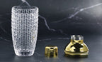 Chic Glass Mixing Shaker with Gold Accents