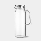 Sleek Glass Beverage Server with Stainless Steel Lid