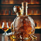 Artistic Turtle-Shaped Glass Wine Carafe