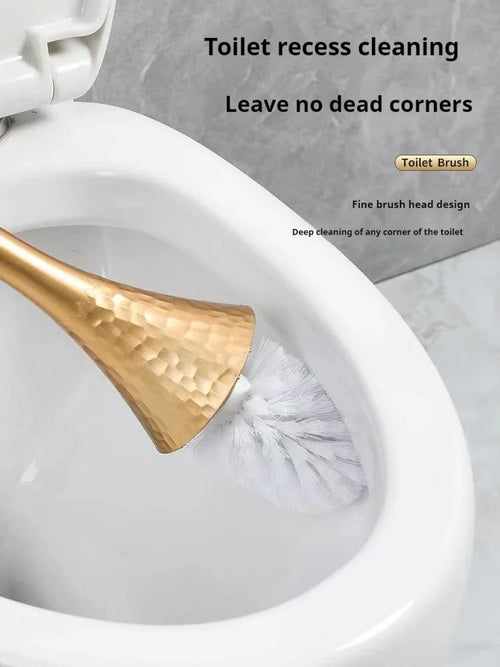 Chic Gold Toilet Cleaning Set for a Luxurious Touch