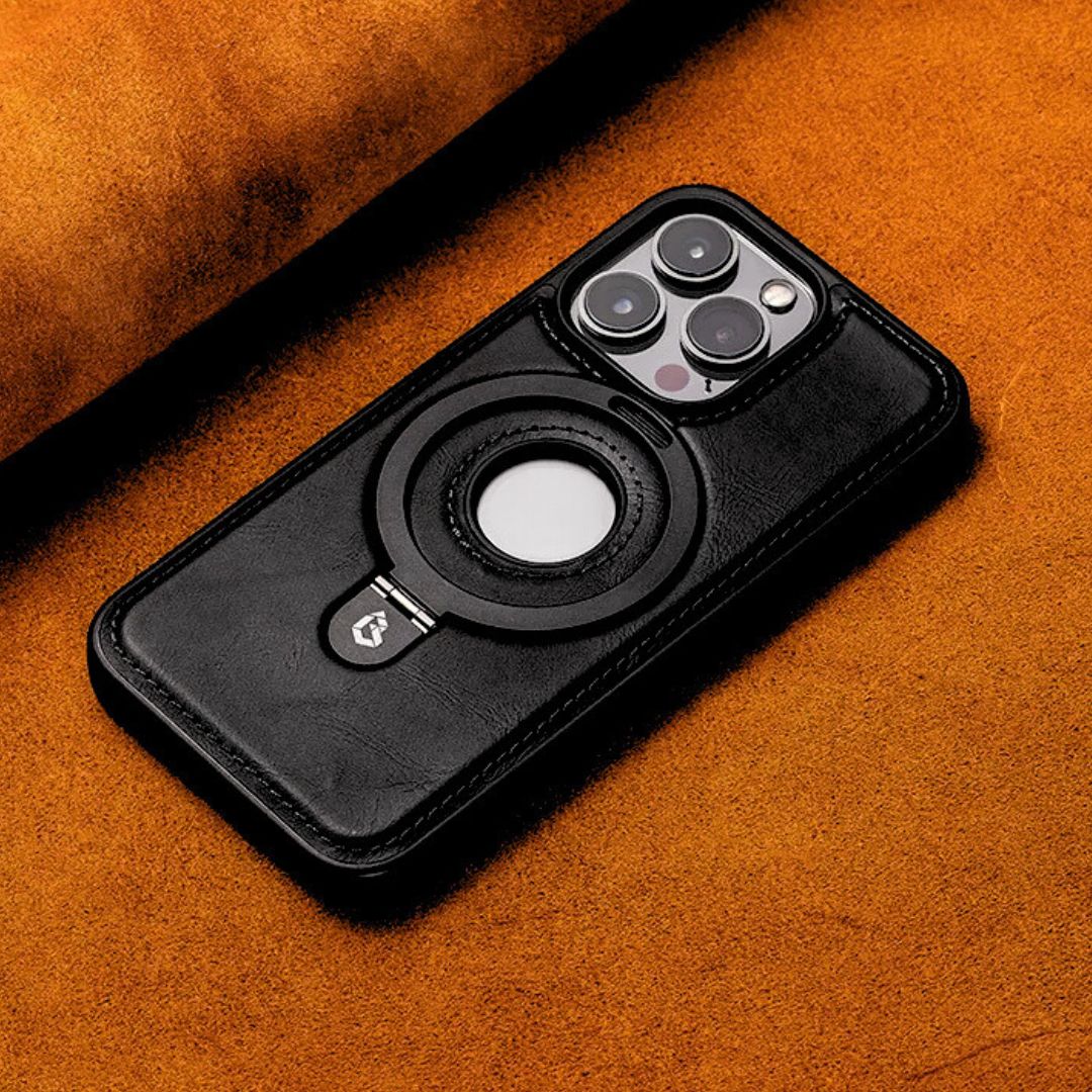 Luxurious Leather iPhone Case with Versatile Magnetic Stand