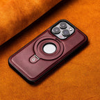 Luxurious Leather iPhone Case with Versatile Magnetic Stand