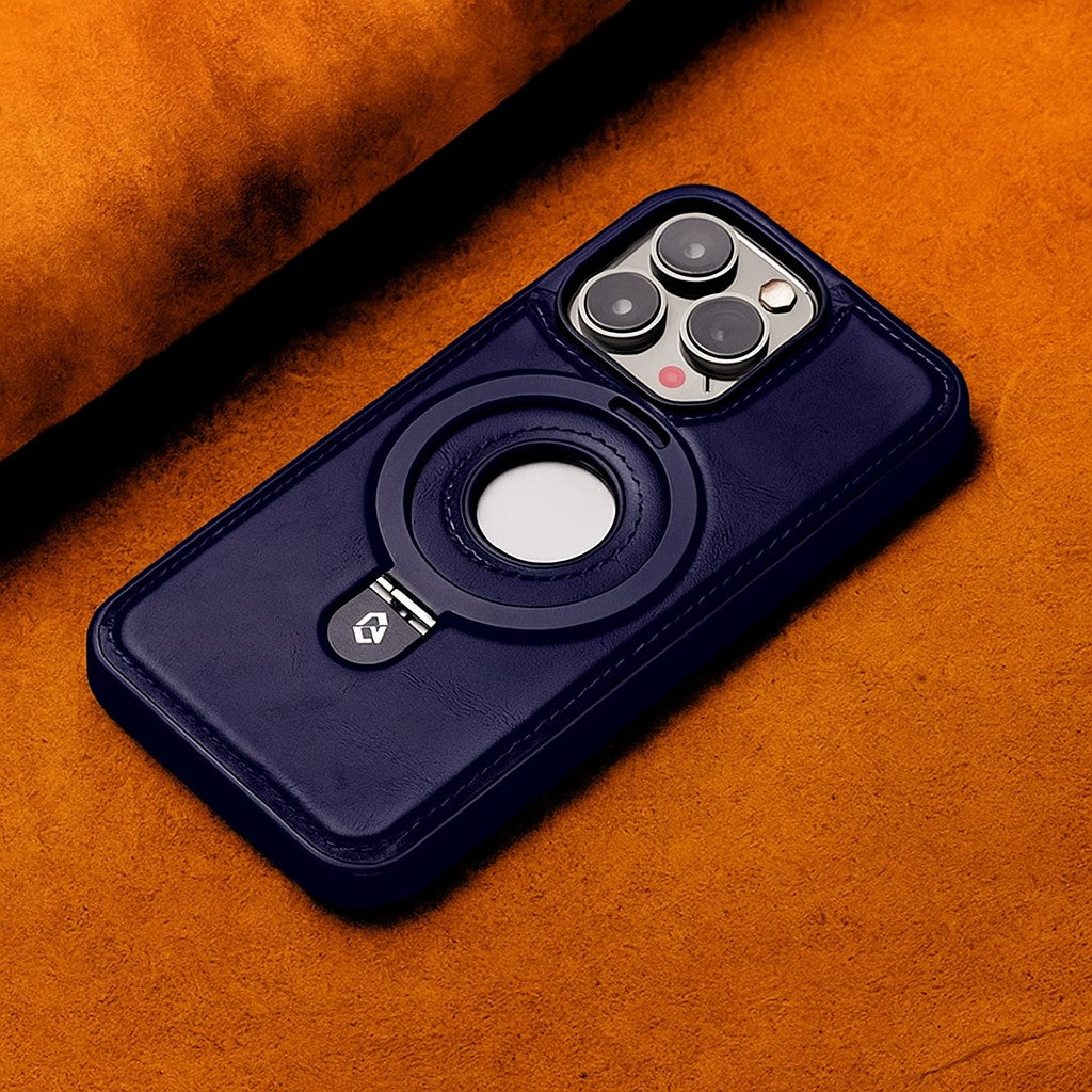 Luxurious Leather iPhone Case with Versatile Magnetic Stand