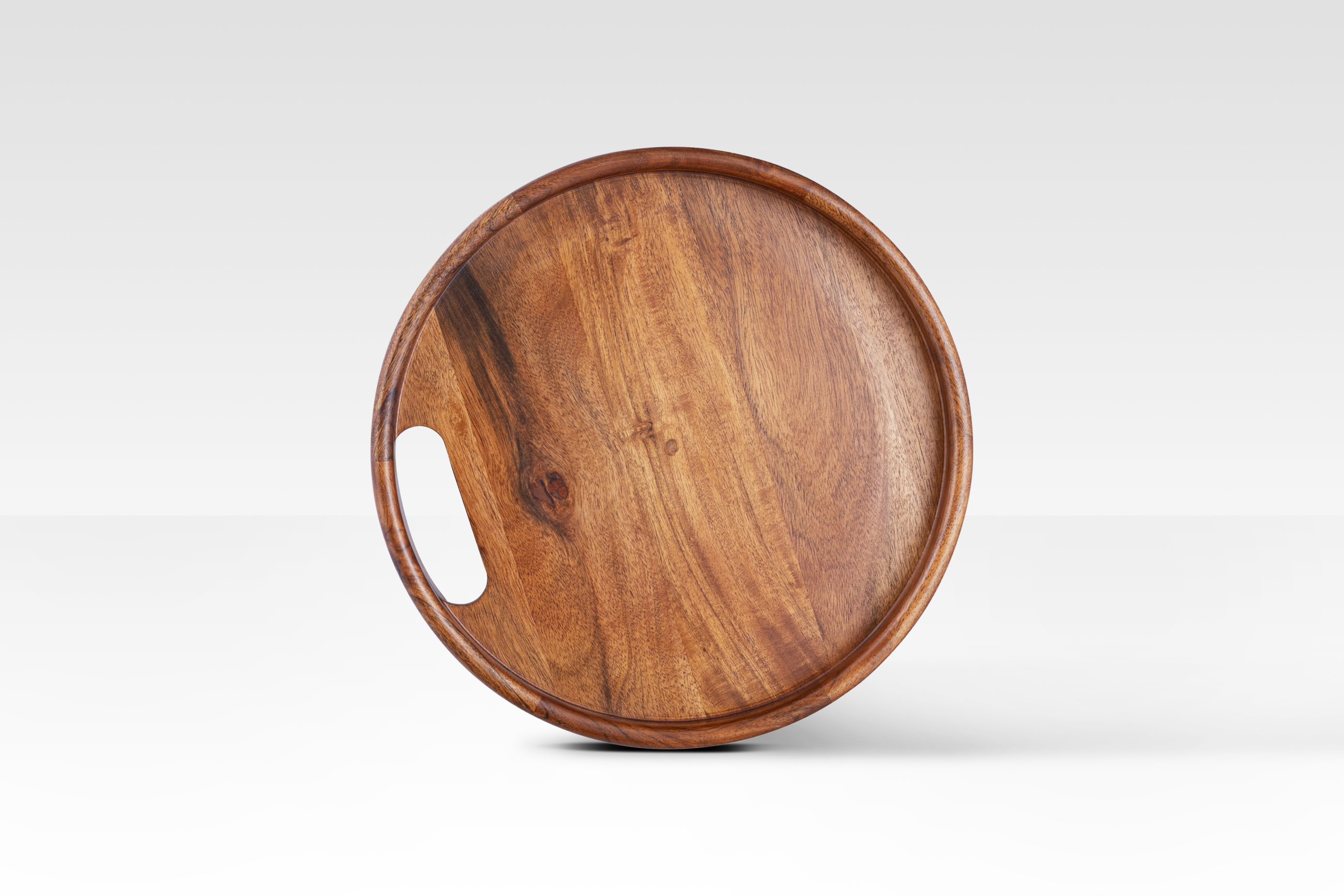 Mango Wood Side Table with Removable Tray and Gold Tripod Stand – Chic Accent for Small Spaces