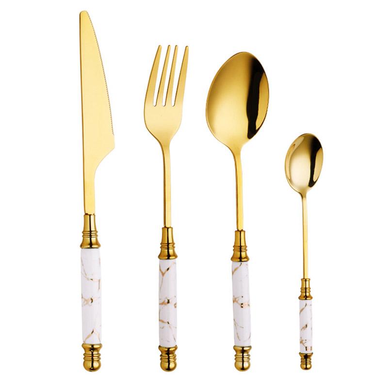 Sophisticated Marble-Inspired Cutlery Collection