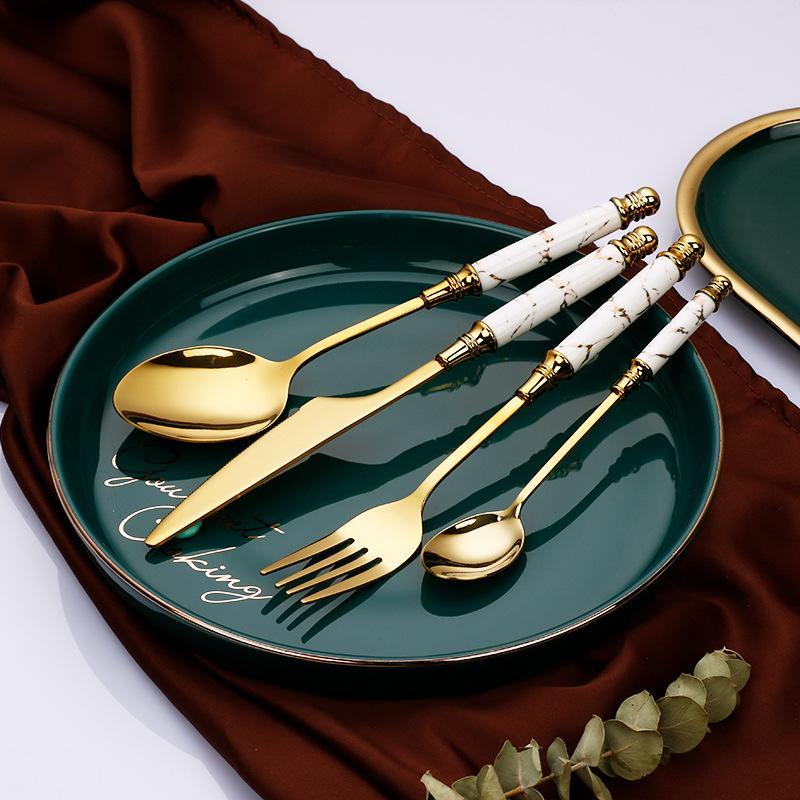 Sophisticated Marble-Inspired Cutlery Collection