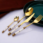 Sophisticated Marble-Inspired Cutlery Collection