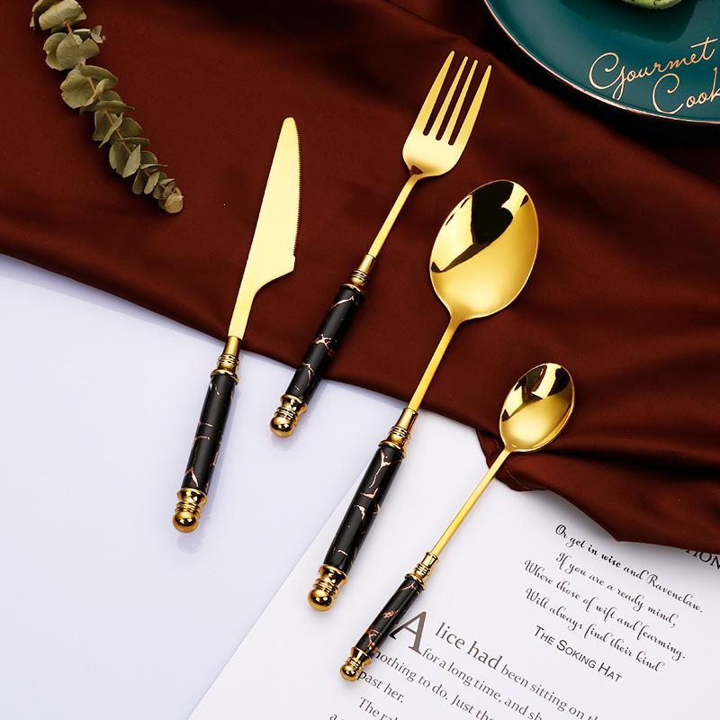 Sophisticated Marble-Inspired Cutlery Collection