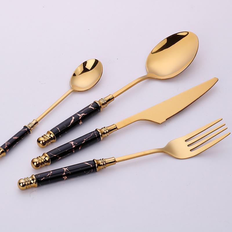 Sophisticated Marble-Inspired Cutlery Collection