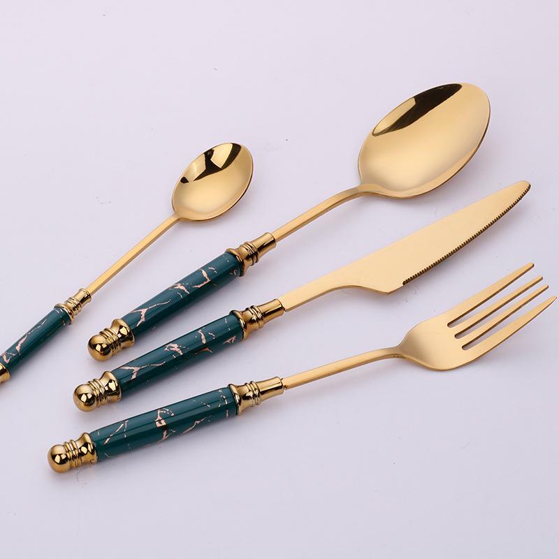Sophisticated Marble-Inspired Cutlery Collection