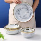 Sophisticated Marble-Style Dining Set