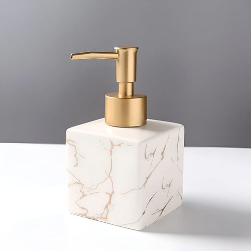Chic Marble-Inspired Soap Dispenser for Home Elegance