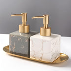 Chic Marble-Inspired Soap Dispenser for Home Elegance