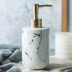 Chic Marble-Inspired Soap Dispenser for Home Elegance