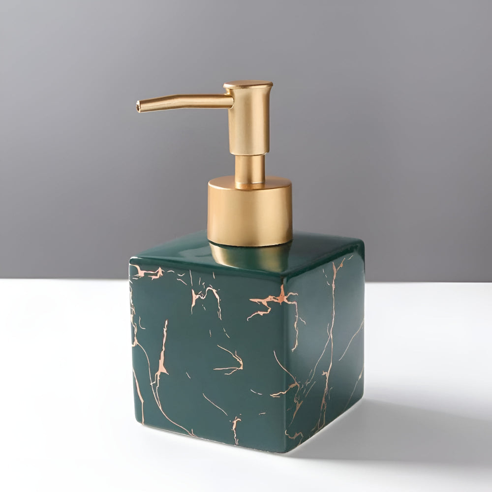 Chic Marble-Inspired Soap Dispenser for Home Elegance