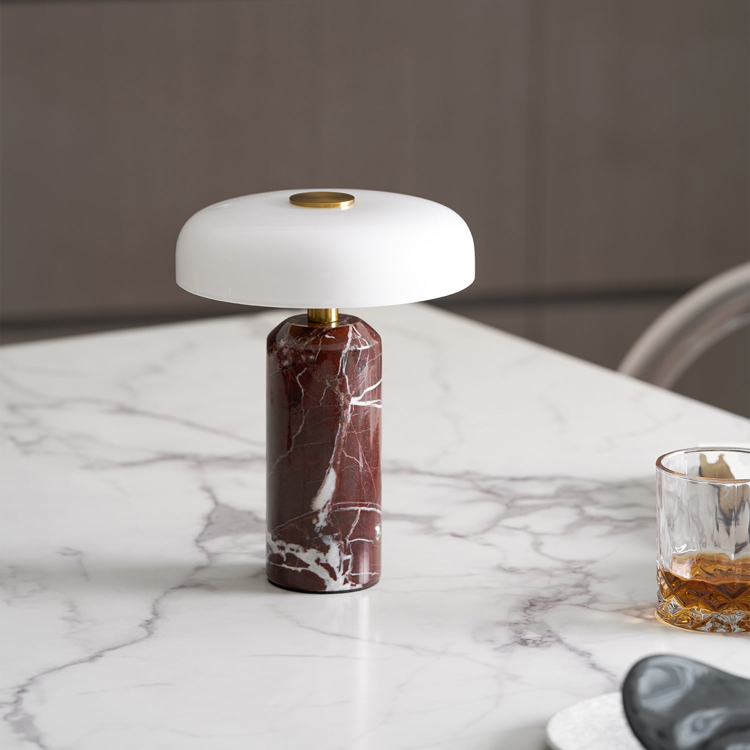 Portable Cordless Table Lamp – Elegant Marble Design with Built-in Battery for Living Room or Bedside