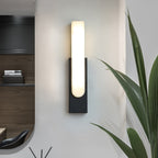 Chic Vertical Design LED Wall Light with Marble Finish and Gold Highlights