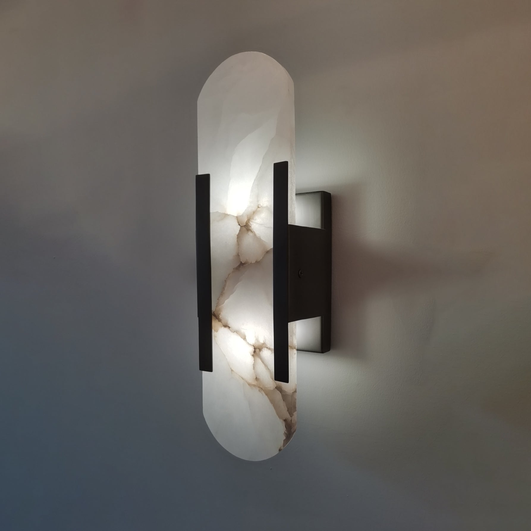 Soft LED Ambient Light Oval Marble Wall Fixture
