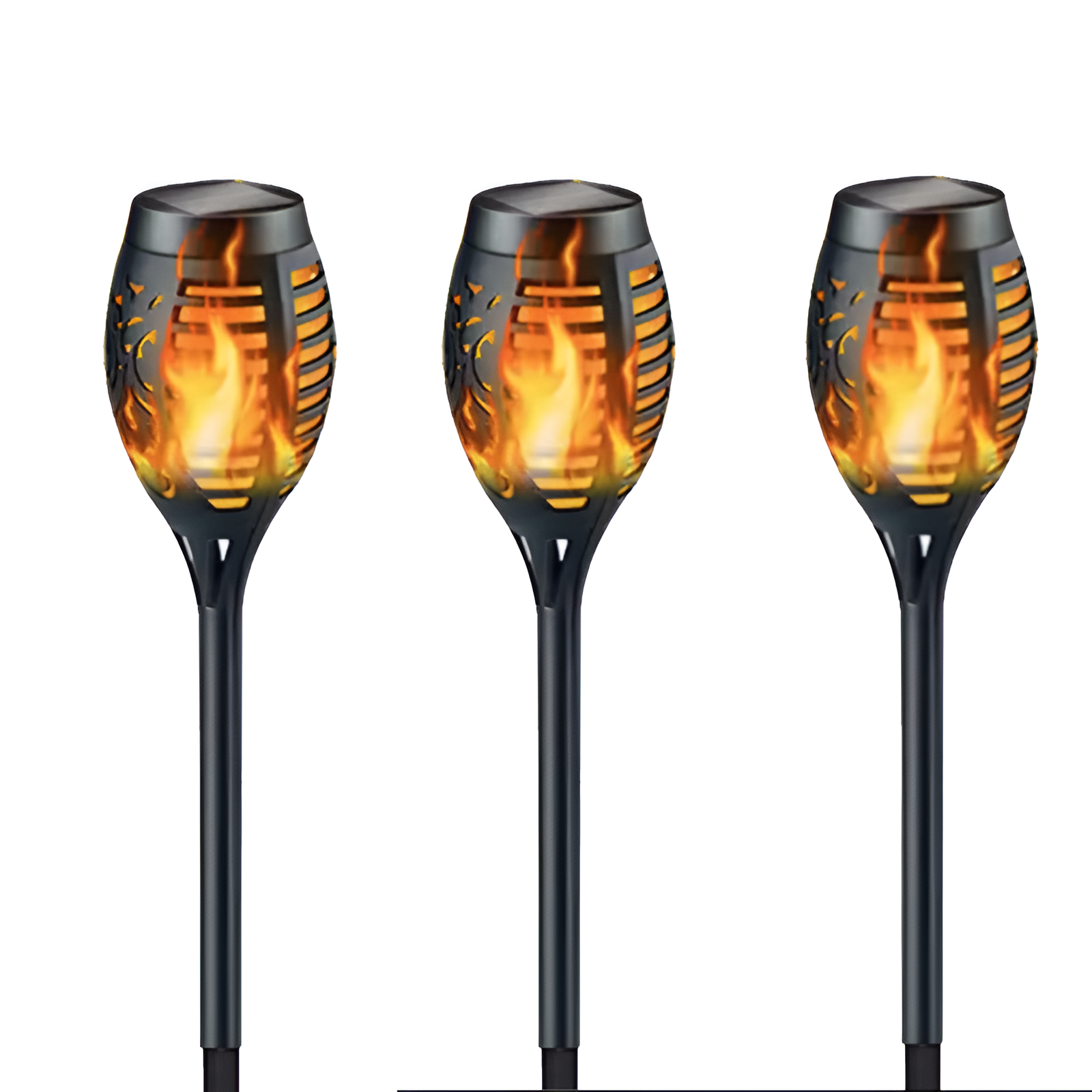 Solar-Powered Flame Effect Garden Lantern