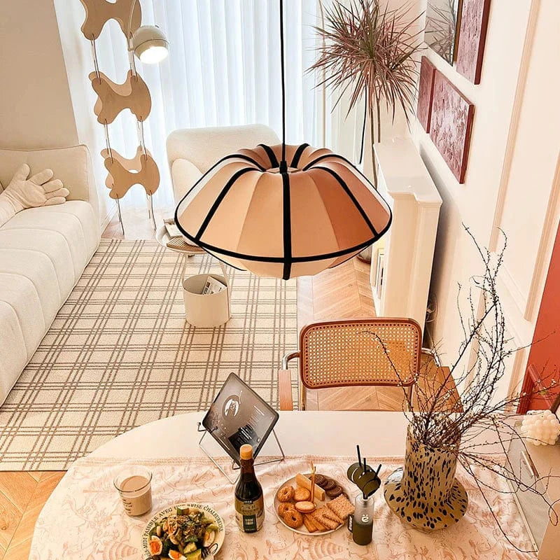 Cozy Ambient Silk Hanging Lamp – Elegant UFO Pendant Light