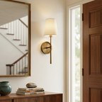Textured Linen Shade Wall Sconce – Dimmable Aged Brass & Oil Rubbed Bronze